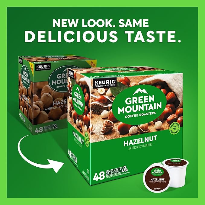 Green Mountain Coffee Roasters Hazelnut Coffee, Keurig Single Serve K-Cup Pods, Light Roast, 48 Count