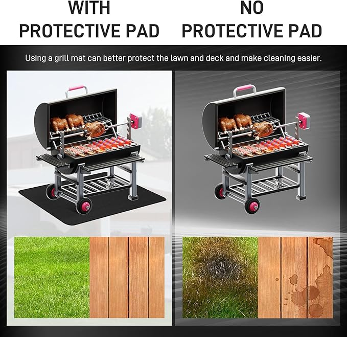 76"×52" Under Grill Mat for Outdoor Grill,Double-Side Fireproof & Heat-Resistant Outdoor Grill Mat,Protective Mat for Patio,Courtyard,Tabletop