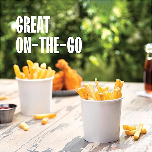 Stack Man [16 oz. - 50 Sets] Paper Food Container with Lid, Insulated Food Cups with Vented Lids - Hot or Cold To Go Soup Cup, for Soups, Ice Cream and Yogurt - Eco-Friendly - White