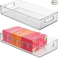 iDesign Stackable Clear Plastic Extra Long Pantry Organizers and Cabinet Storage Bins for Kitchen, 2-Pack