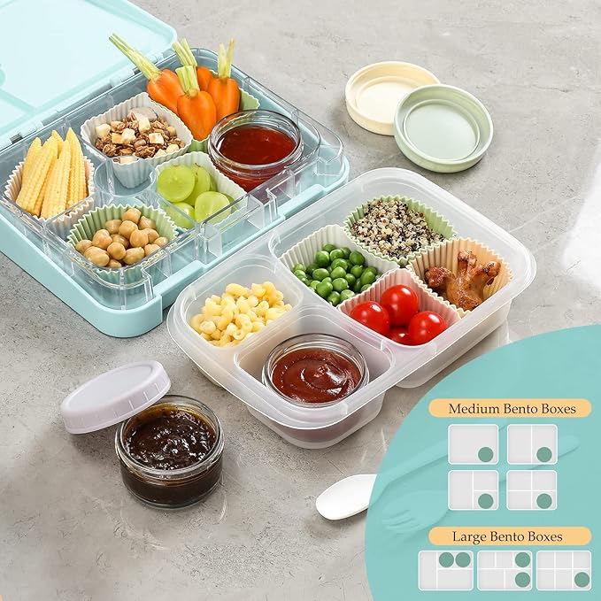 VITEVER [6 Pack] Salad Dressing Container To Go, 2.7 oz Glass Small Condiment with Lids, Dipping Sauce Cups Set, Leakproof Reusable for Lunch Box Work Trip.