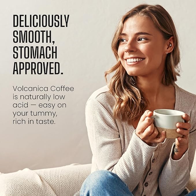 Low Acid Coffee, Blend of Natural Low Acidic Coffee, Whole Bean, Medium Roast, Fresh Roasted, 11-ounces