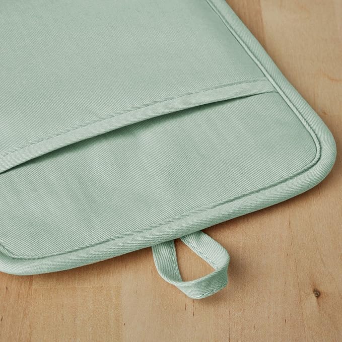 KitchenAid Ribbed Soft Silicone Pot Holder 2-Pack Set, Pistachio Green, 7"x9"