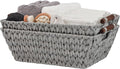 GRANNY SAYS 2-Pack Wicker Storage Baskets, Wicker Baskets for Organizing, Trapezoid Woven Basket with Handles, Storage Basket for Shelves, Gray