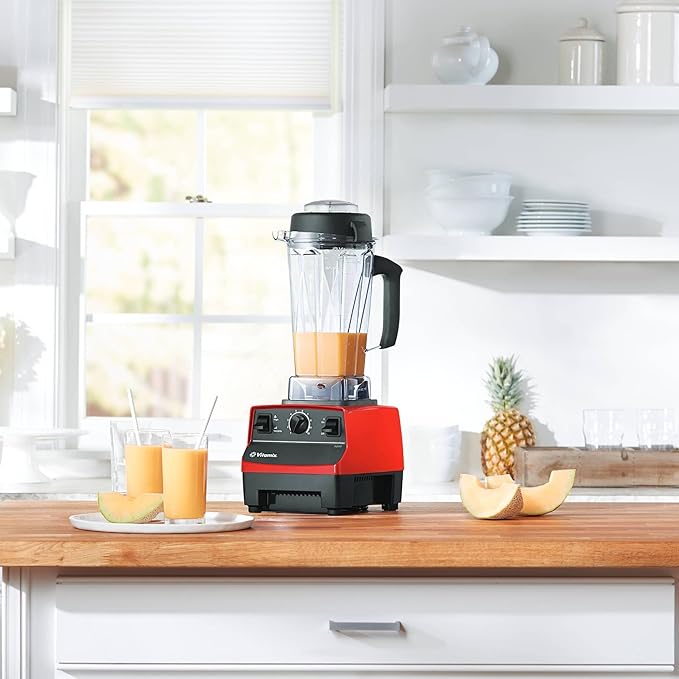 Vitamix 5200 Blender, Professional-Grade Blender for Smoothies, Soups, Ice Cream and More, Stainless-Steel Blades, Self-Cleaning Kitchen Appliance, 64 Oz Container, Red