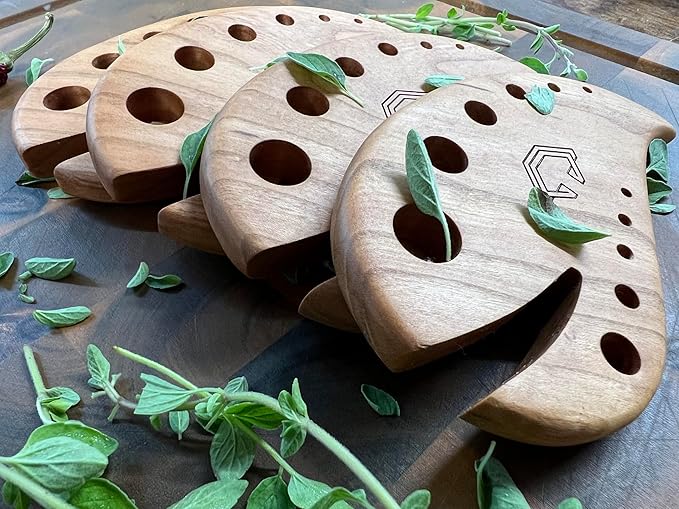 Herb Stripper, Cherry Hardwood Leaf Remover Tool, Kentucky Handcrafted for Cooking, Kale, Rosemary, Thyme, Gardening