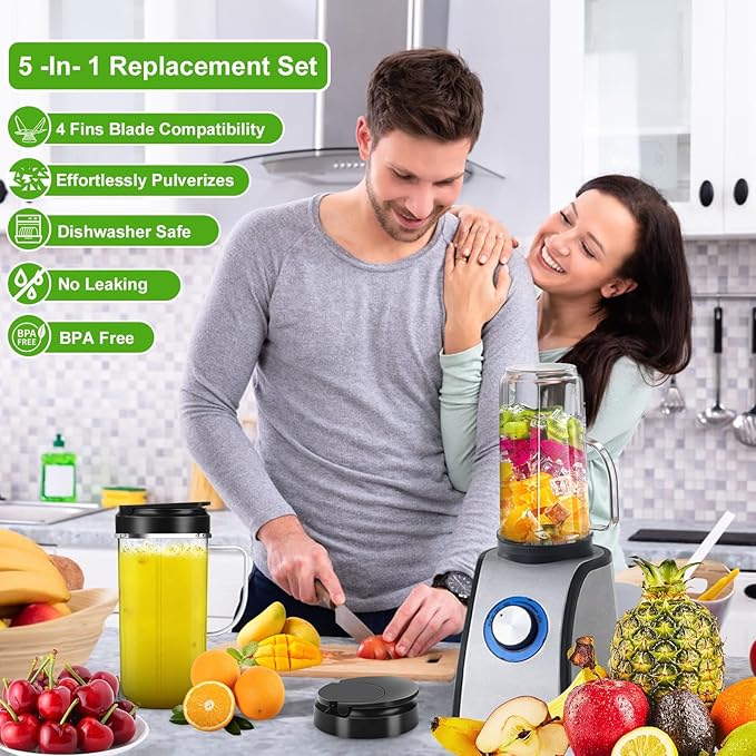 2 Pack Magic Bullet Blender Cups Tall 22oz Cup with Flip Top To-Go Lid Replacement Part Cup Mug with Handle Compatible with 250w MB1001 Magic Bullet Mugs & Cups Blender Milk Juicer Mixer Accessories