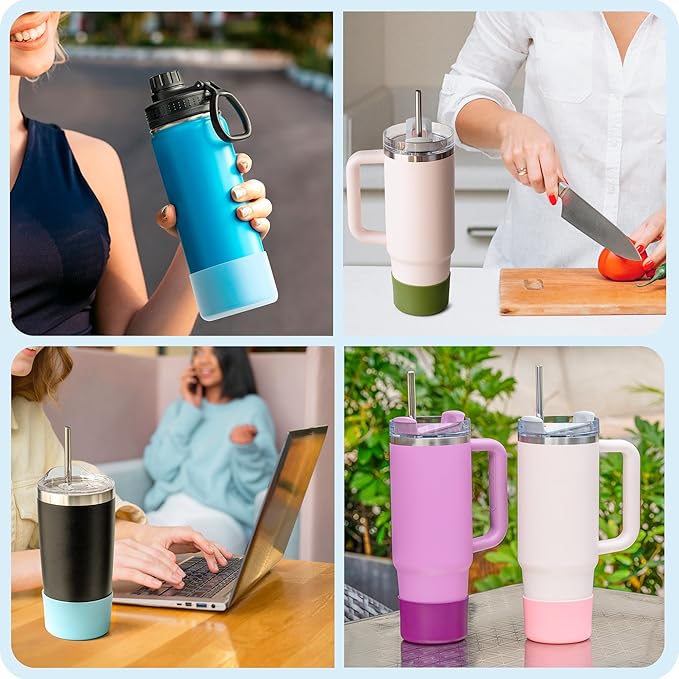 2 Pack Silicone Boot | Compatible with Hydro Flask, Owala, Yeti, Stanley & More | Fits 2.75-2.85" Bottom Bottles/Tumblers (12-40oz) | Anti-Slip | BPA-Free | Scratch & Noise Resistant