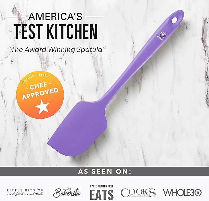 DI ORO Silicone Spatula - 600°F Heat-Resistant Rubber Kitchen Spatula for Baking, Scraping, & Mixing - BPA Free Nonstick Cookware Safe Flexible Utensil for Cooking - Dishwasher Safe (Lavender)