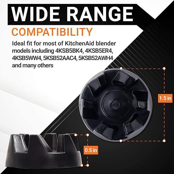 Ultra Durable 9704230 Blender Drive Coupler with Spanner Kit Replacement Parts by BlueStars Easy to Install Exact Fit for KitchenAid KSB5WH KSB5 KSB3 Blenders Replaces WP9704230VP WP9704230