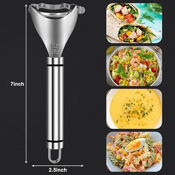 2 PCS Corn Peeler, Corn Peeler for Corn on the Cob, 304 Stainless Steel Corn Cob Peeler, Quickly Remove Corn Kernels from Corn Cobs, Kichen Gadget