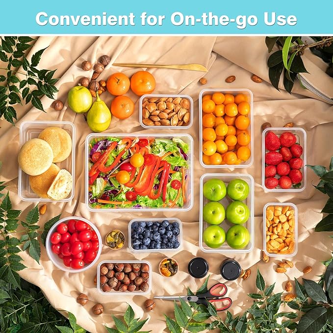 KAGUYA 36 PCS Food Storage Containers with Lids, Plastic Food Containers for Pantry Organizers and Storage, 1.4 Oz - 85 Oz, 100% BPA Free, Leak-Proof, Microwave and Freezer Safe