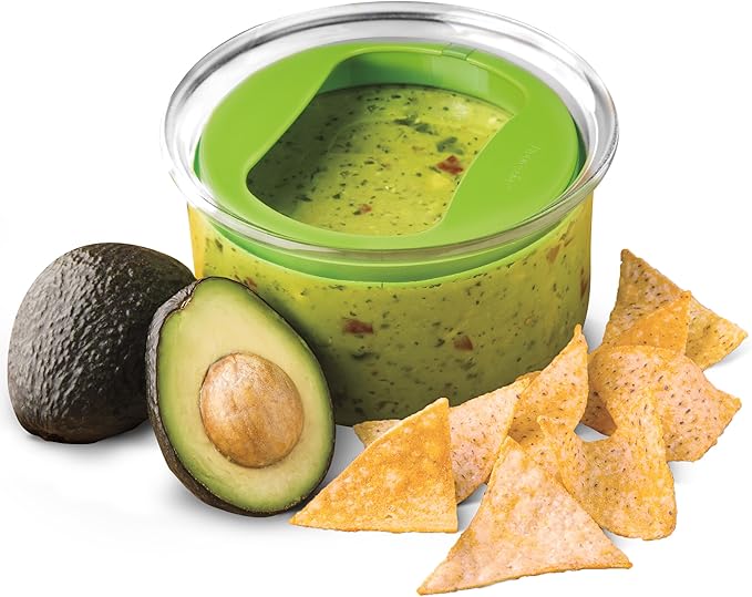ProKeeper Fresh Guacamole Plastic Kitchen Storage Container with Airtight Lid (Green), for Guacamole and Food Storage