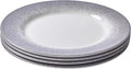 Portmeirion Potter's Mist Dinner Plate (Set of 4) - 10.5" Earthenware Plates with Classic Mist Rim - Microwave, Dishwasher, Freezer, Oven Safe - Ideal Modern Dinnerware Set (Grey Mist)