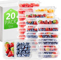 20 Pack 12oz Clear Meal Prep Containers Reusable Food Storage Containers with Lids - BPA Free Microwave Safe Lunch Bento Box with Lids - Spill Proof, Dishwasher and Freezer Safe