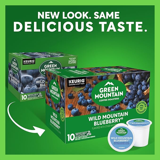 Green Mountain Coffee Roasters Wild Mountain Blueberry Keurig Single-Serve K-Cup pods, Light Roast Coffee, 60 Count (6 Packs of 10)