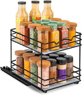 Pull Out Cabinet Organizer for Spices, Cans - Heavy Duty with Lifetime Limited Warranty- Pull Out Spice Rack- Cabinet Pull Out Shelf for Cans,Dishes, Etc, 8-1/2"Wx10-3/8"Dx8-7/8"H, Black