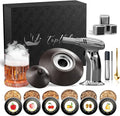 Cocktail Smoker Kit with Torch and Whiskey Glass, 6 Flavors Wood Chips and 3 Whisky Stones for Whiskey & Bourbon, Gift for Husband, Birthday Gift (No Butane)