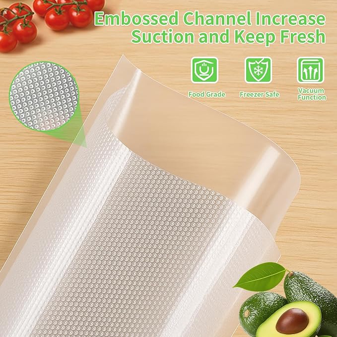 MakMeFre 200 Plus Gallon Size 12" x 16" Vacuum Sealer Bags with BPA Free and Heavy Duty,Great for Food Storage Vaccume Sealer PreCut Bag