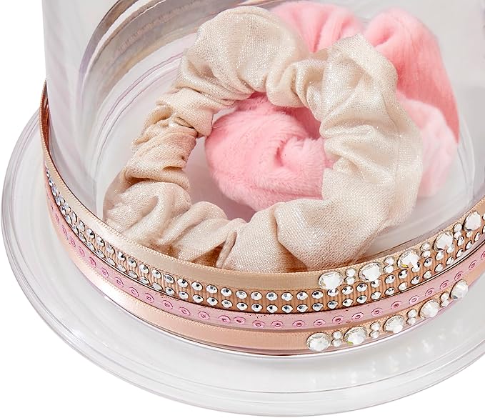 STORi Bella 2-Pack Headband and Scrunchie Holder | Clear Plastic Organizer Display Stand | Holds Hair Ties, Accessories, and Jewelry | Made in USA