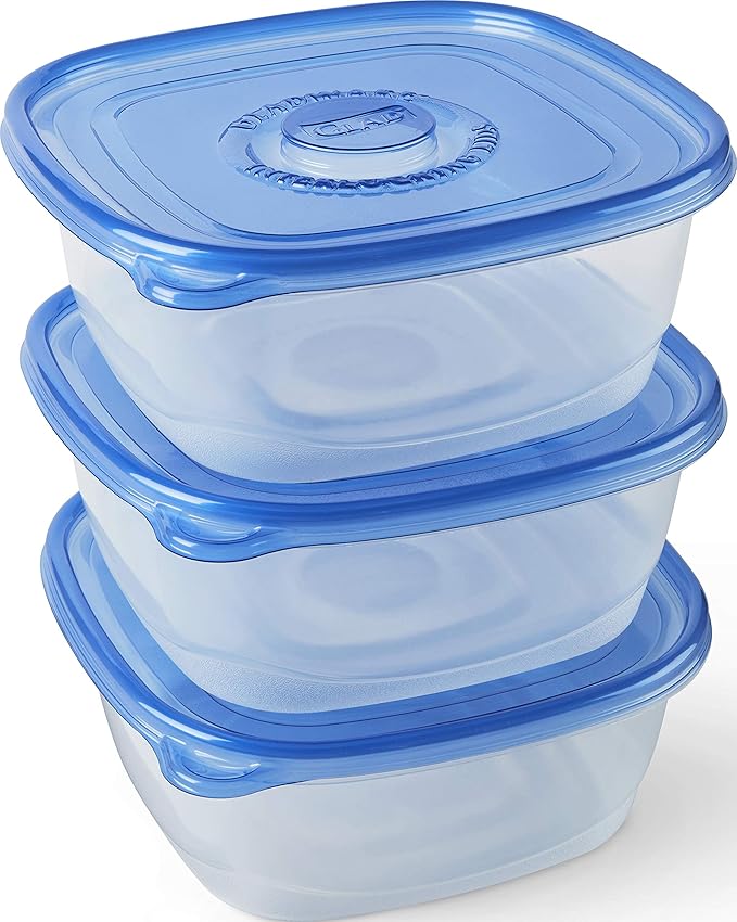 Glad Family Size Food Storage Containers, XL Square (104 Oz) - 3 Count, Standard