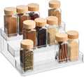 iDesign 3-Tier Spice Rack Organizer for Cabinets, Pantry or Countertop - Clear - Made in USA