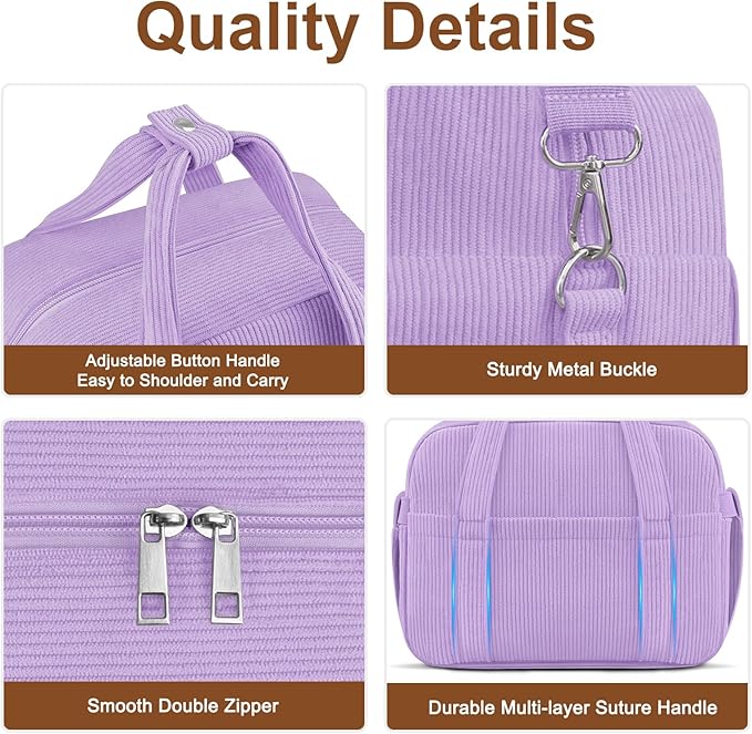 Corduroy Lunch Box Lunch Bag for Women Men, Cute Strawberry Small Insulated Reusable Work Leakproof Simple Lunch Boxes Tote Bag Adults Cooler Bag