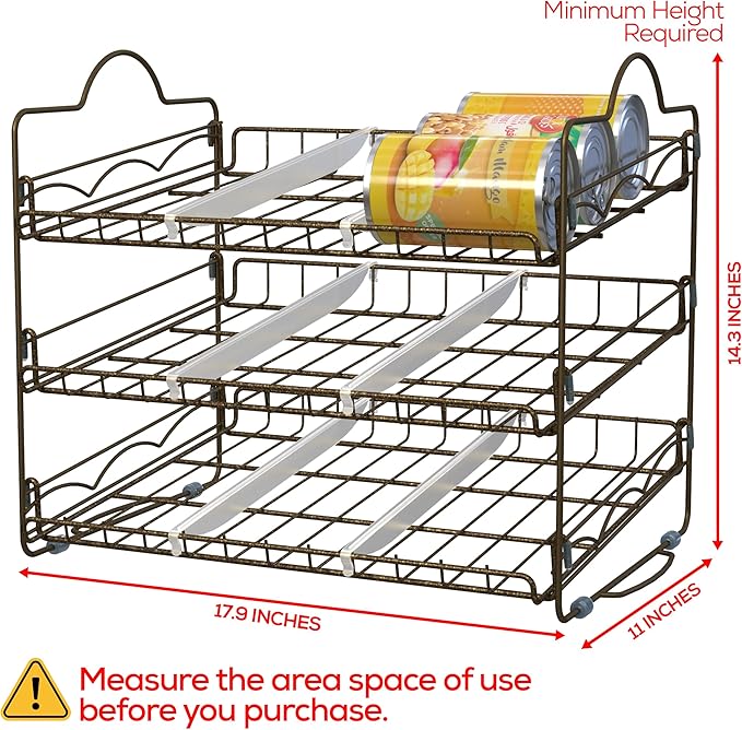 Utopia Kitchen Can Organizer for Pantry, Storage Rack Organizer, Stackable Can Organizer, Can Pantry Organizers and Storage for Cans, Holds up to 36 Cans for Kitchen, Cabinet, or Pantry (Antique Gold)