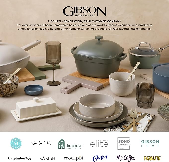 Gibson Elite Nardini 12 Piece (Service for 4) Plates and Bowls Reactive Glaze Dishes Stoneware Ceramic Dinnerware Set - Black and Blue