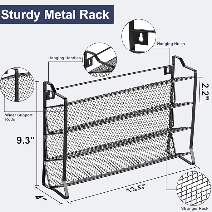 AOZITA Spice Rack Organizer for Cabinet, 28 Empty Spice Jars with Bamboo lids, Funnel, Spice Labels, Seasoning Organizer for Countertop, Cabinet, Kitchen, Pantry, Cupboard