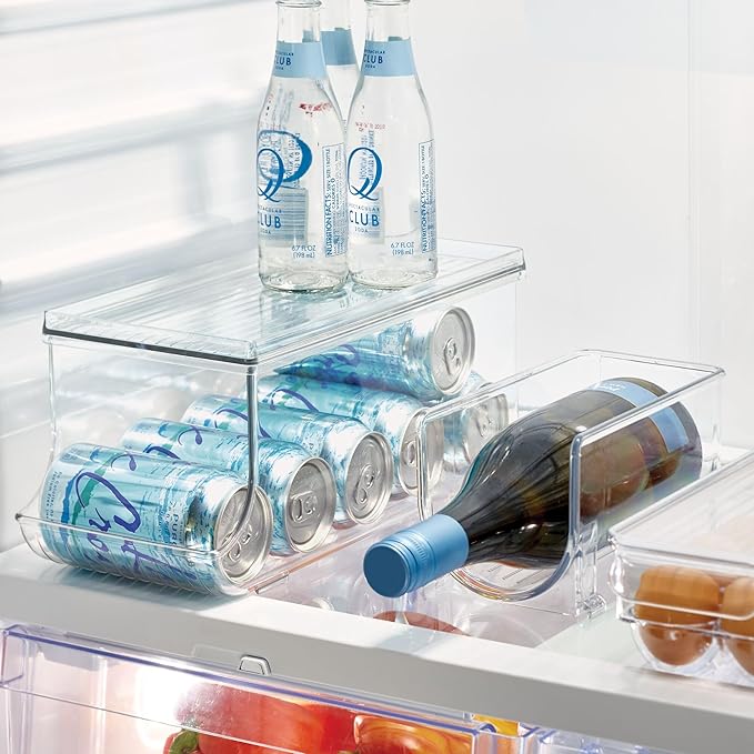 iDesign Soda Can Organizer with Lid for Pantry or Refrigerator - Clear - Made in USA