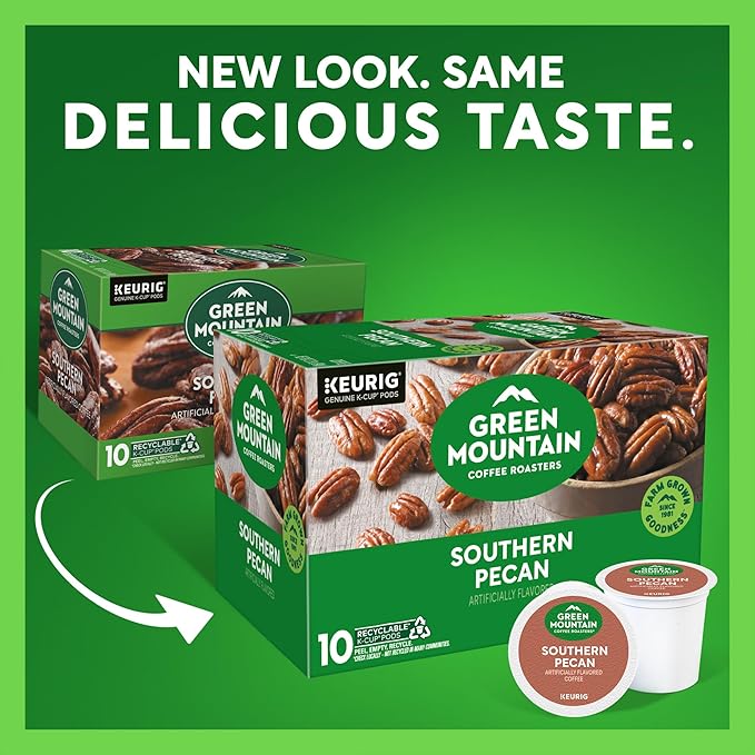 Green Mountain Coffee Roasters Southern Pecan Keurig Single-Serve K-Cup pods, Light Roast Coffee, 60 Count (6 Packs of 10)