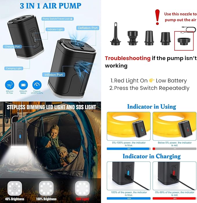 Vacuum Bags for Travel, IP67 Reusable Vacuum Seal Bags for Clothing with Electric Pump, Vacuum Seal Packing cube for Suitcases, Backpack & Travel (2PC+Pump)