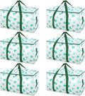 BALEINE 6-Pack Oversized Moving Bags with Reinforced Handles, Heavy-Duty Storage Tote for Clothes, Moving Supplies (Clover, 6-Pack)