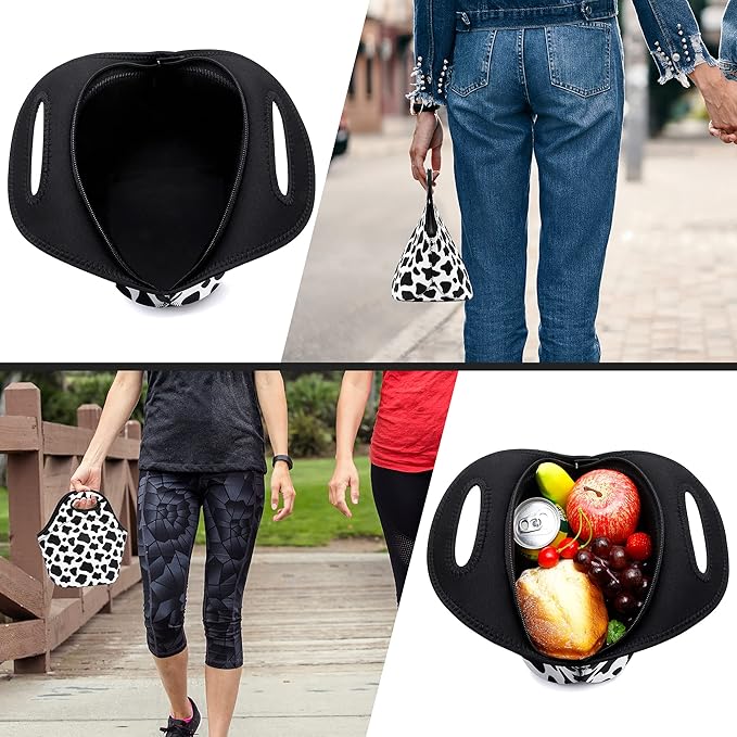 Neoprene Lunch Bag for Women Insulated Lunch Tote Bags Washable Lunch Container Box for Work Picnic Lightweight Meal Prep Bags for Men