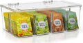 Utopia Home - Tea Bag Organizer With Lids, (1 Pack) Clear Pantry Storage Box - Stackable Partition Organizers or Holder With Lids For Drawers, Countertops, Fridge, Kitchen, Snack & Spice Organization
