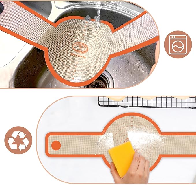 Silicone Bread Sling for Dutch Oven, 2 PCS Non-Stick & Easy Clean Reusable Silicone Bread Baking Mat with Long Handles, Easy to Transfer Sourdough Bread (2Pack Round, Orange)