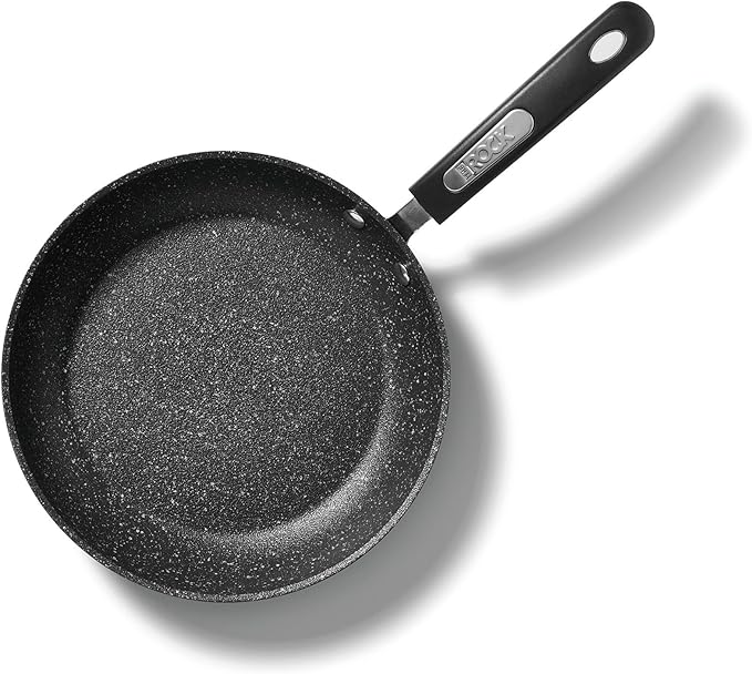 Starfrit The Rock 24 cm (9.5") Non-Stick Fry Pan - Durable Forged Aluminum - Oven Safe - PFOA Free - Easy to Clean - Black