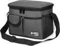 Tirrinia Insulated Lunch Bag for Women Men, Leakproof Lunch Box Containers for Adult, Work, School, Soft Lunchbox for Kids,Boys, Adult Cooler Bag for Picnic Hiking Beach,Charcoal