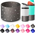 Silicone Water Bottle Boot for Owala 14/16oz, Anti-Slip Protective Sleeve Bottom Bumper Protector for Owala Kids 12 oz Tumbler, Flip 14 oz and FreeSip 16 oz Water Bottle (Glitter Black)