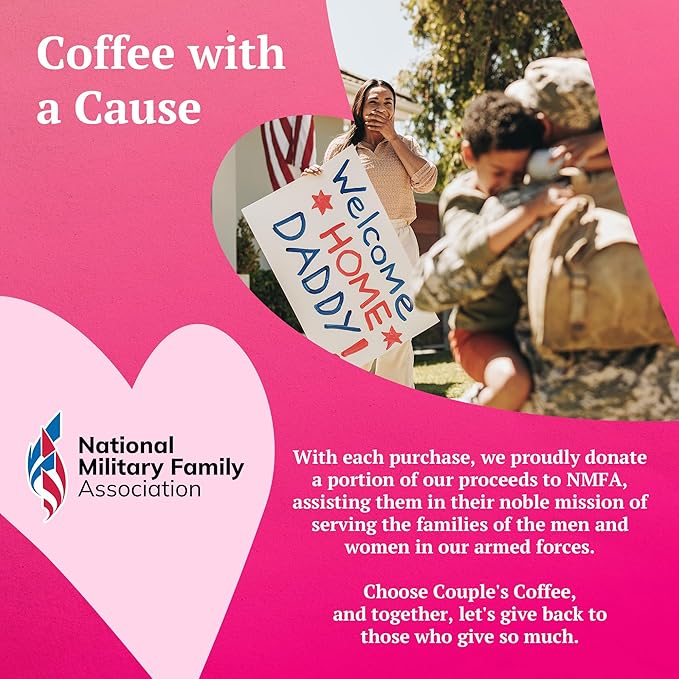 Couple’s Coffee Flavored Ground Coffee | French Vanilla Flavored Coffee | Gives Back to Military Families | French Kiss | Made with 100% Arabica Beans | 12oz