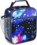 Insulated Lunch Bag, Leakproof Portable Lunch Box for Women Men Boys Girls, Large Capacity Cooler Bag with Handle and Bottle Pocket for Office School Camping Hiking Outdoor Beach Picnic (Stars)