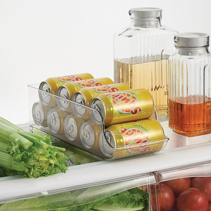 iDesign Soda Can Dispenser for Refrigerator or Pantry - Clear - Made in USA