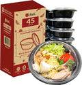 Reli. Meal Prep Containers, 32 oz. | 45 Pack | Reusable Meal Prep Bowls/Food Containers | Microwavable Bowls with Airtight Lids, Black Food Storage