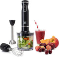 Moss & Stone Hand Blender Electric With Egg Whisk & Chopper, Powerful 300 Watt Immersion Hand Blender Set, Mixer Set Stainless Steel Shaft & Blades, Black Handheld Mixer With Ergonomic Grip