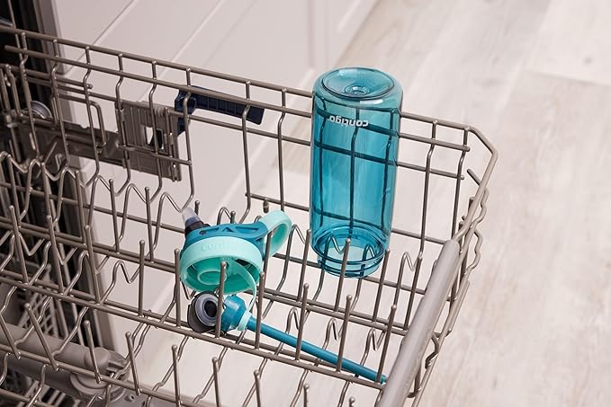 Contigo Aubrey Kids Water Bottle, 2-Pack, 20oz, Jade/Licorice & Juniper/Jade, Spill-Proof Lid, Dishwasher Safe, BPA Free