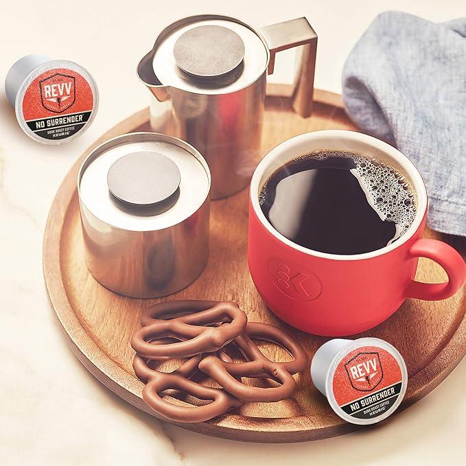 REVV No Surrender Keurig Single-Serve K-Cup Pods, Dark Roast Coffee, 96 Count