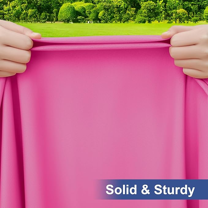 homing Rectangle Table Cloth Cover, Waterproof Polyester Elastic Fitted Tablecloth, Fits for 4 Foot Folding Tables, Washable Table Protector for Picnic, Camping, Outdoor (Rose Pink, 24" x 48")