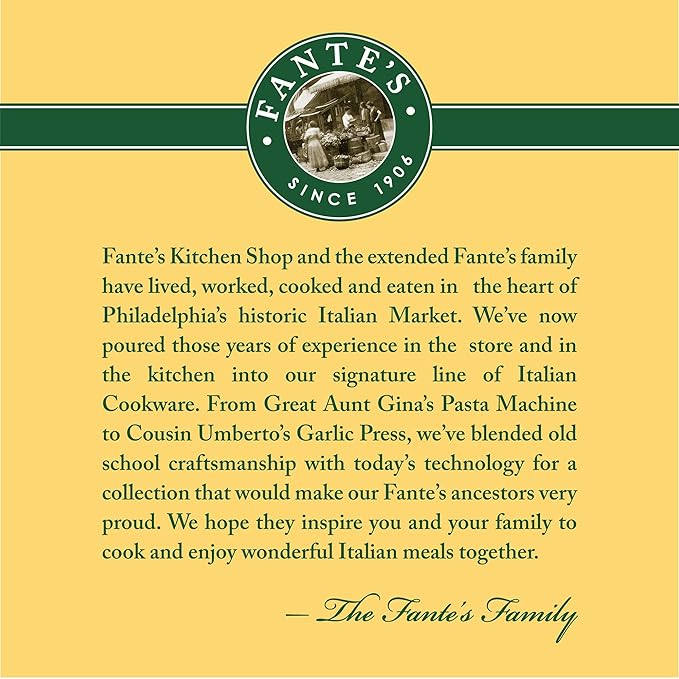 Fantes No-Peel, Self Cleaning Garlic Press, 6.25 x 1-Inches, the Italian Market Original since 1906