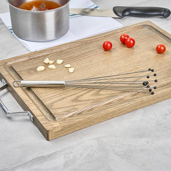 Restaurantware-German Standard 12.6 Inch Ball Whisk, 6 Kitchen Whisks With Silicone Balls - Ergonomic Handle, Dishwashable, Stainless Steel Manual Egg Beater, Durable, For Whisking, Stirring, Mixing
